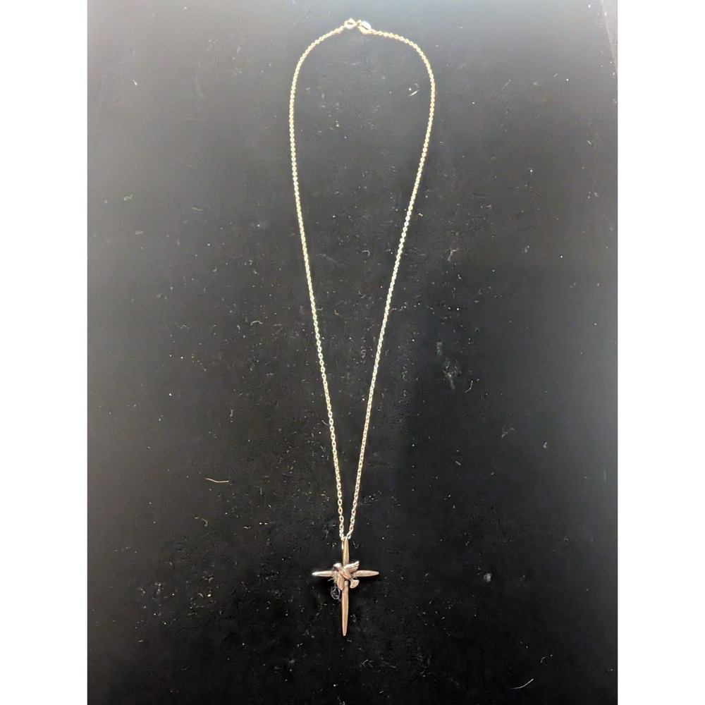 Sterling Silver Cross Necklace Religous Dove